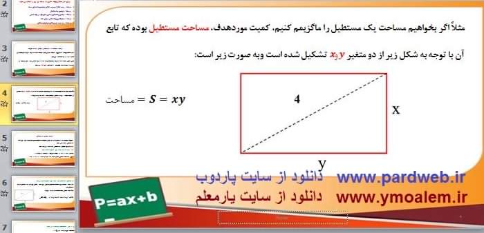 پاورپوینت ارائه درس بهینه سازی ریاضی دوازدهم تجربی 2 riazi12f05d2 02