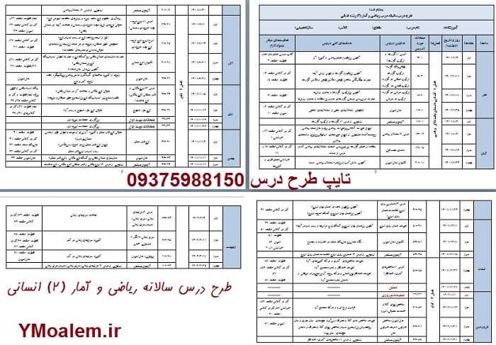 طرح درس سالانه ریاضی و آمار یازدهم انسانی 2 1402درس چهارم