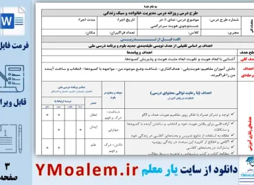 طرح درس روزانه نمای ۱ در جست‌ و جوی هویت سردرگمی