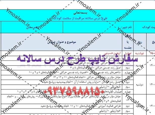 درس سالانه مراقبت از سلامت کودک