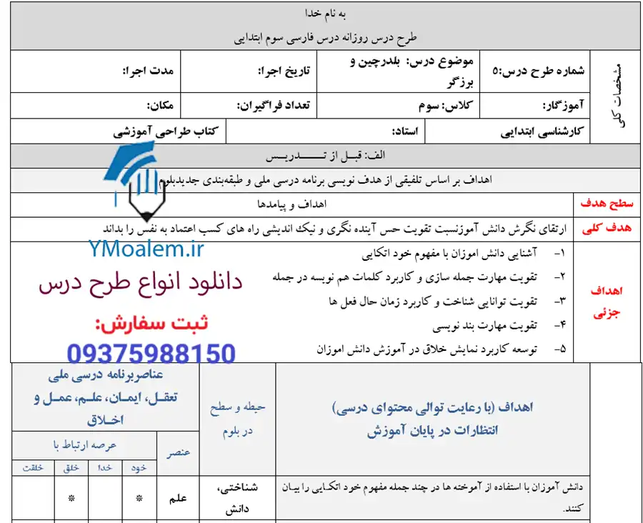 طرح درس روزانه بلدرچین و برزگر فارسی سوم ابتدایی 2 دانلود طرح درس روزانه بلدرچین و برزگر فارسی سوم ابتدایی